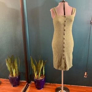Made well Texture & Thread Button-Front Tank Dress